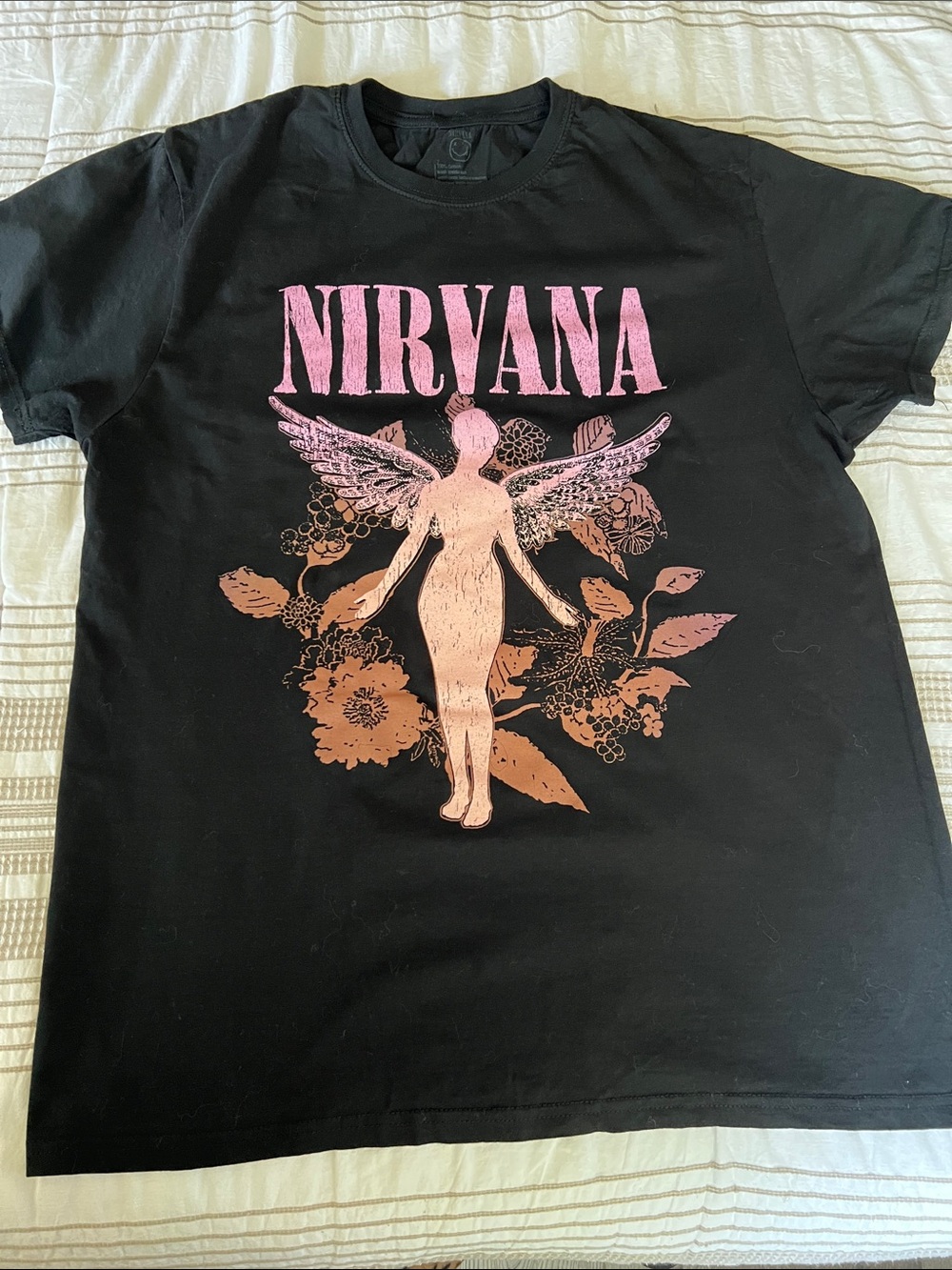 Women's Black Nirvana Printed Short Sleeve Tee